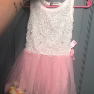Baby pink flower petal dress